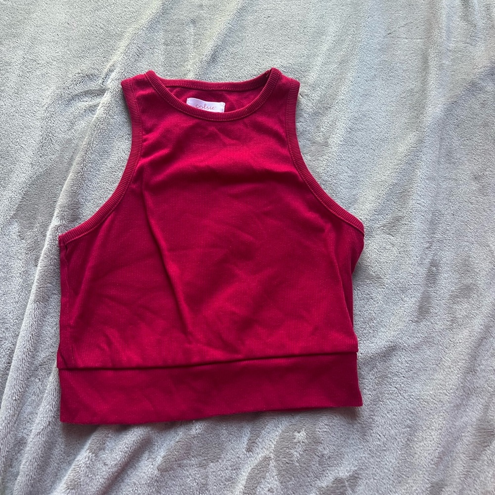 Red tank top